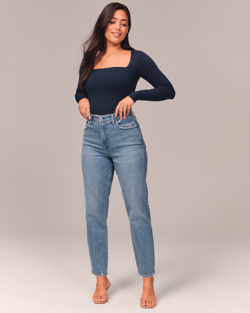 Mom jeans high waisted are a versatile and comfortable staple for expecting mothers, offering support to the belly while maintaining