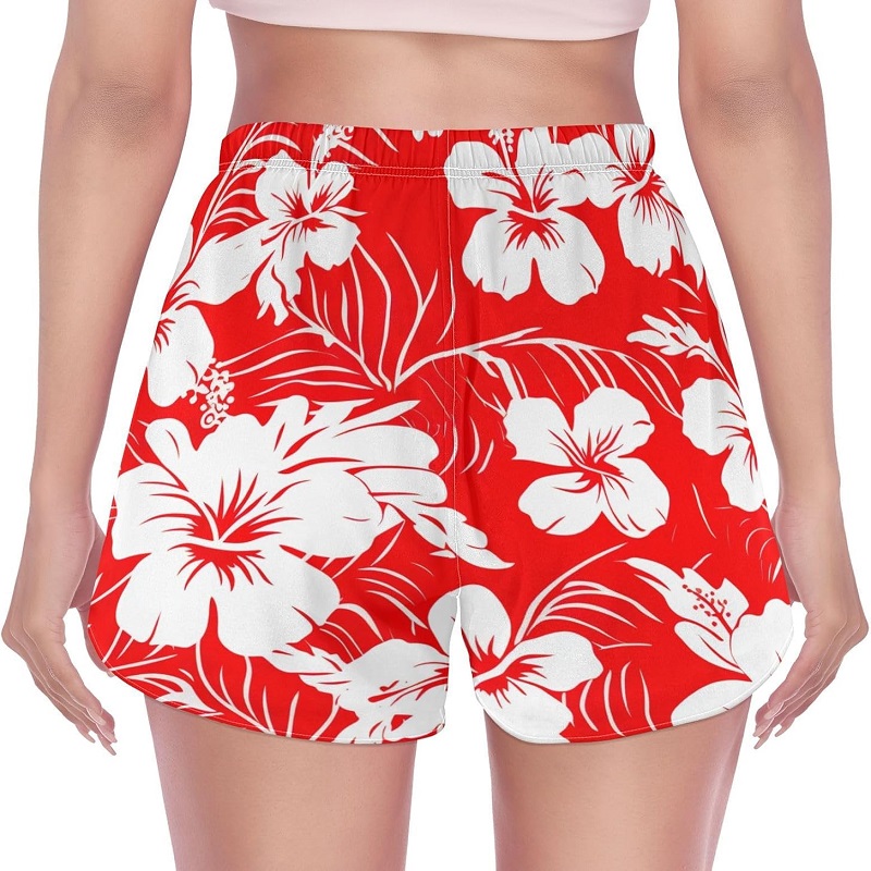 womens red shorts