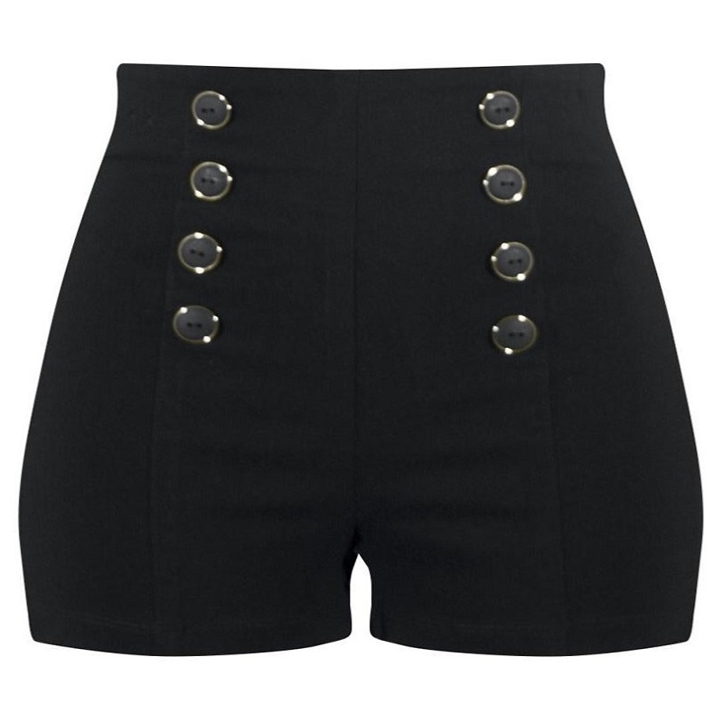 black high waisted shorts