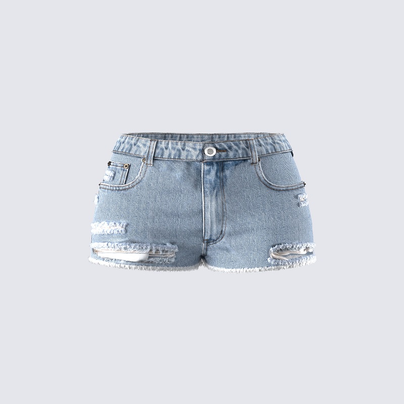 distressed denim shorts