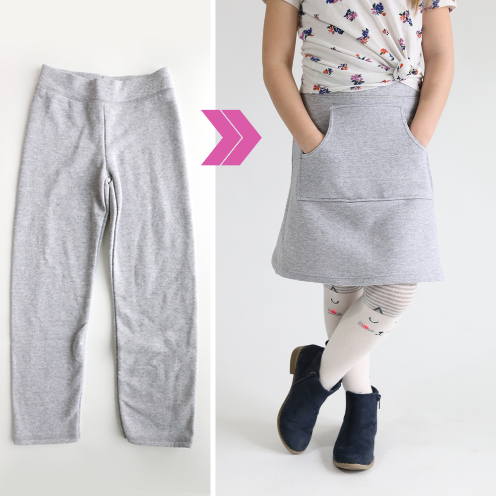 turn pants into a skirt