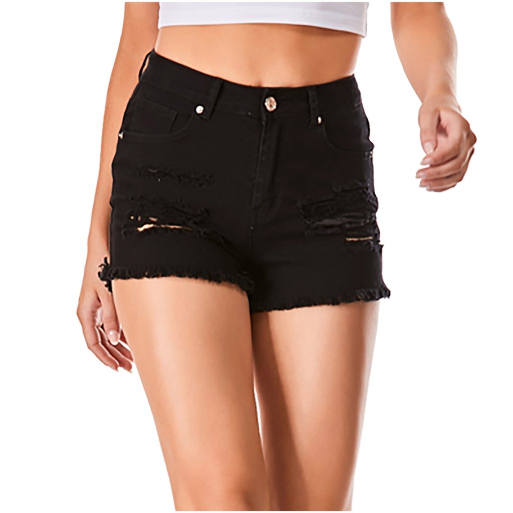 Black jean shorts women