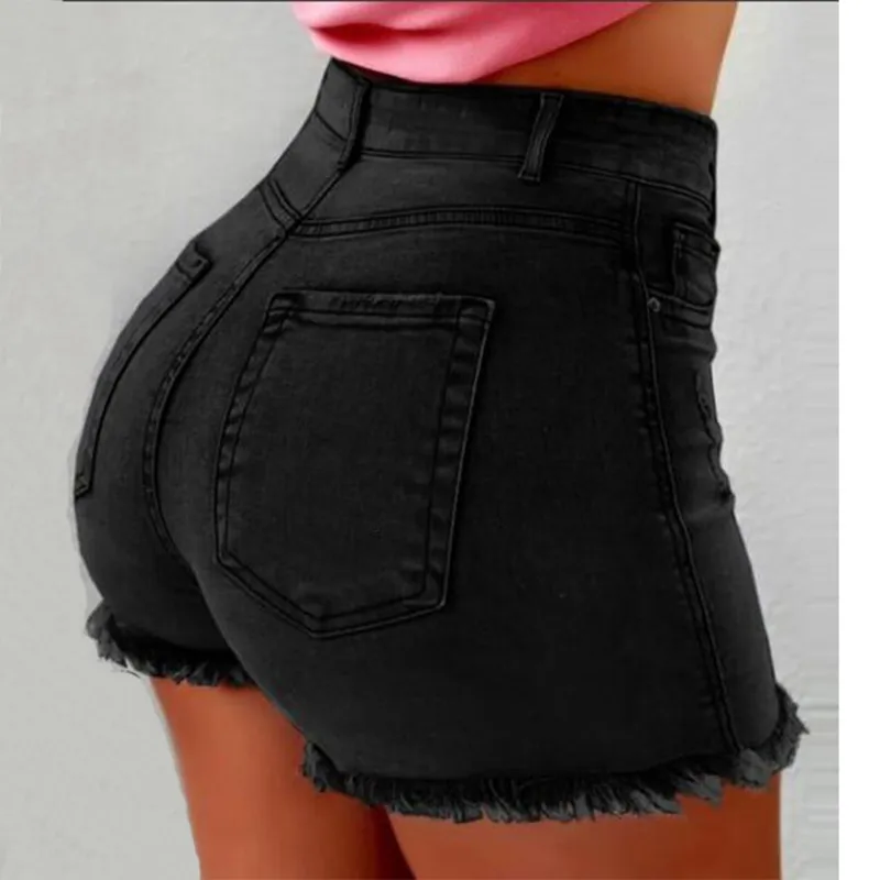 Black jean shorts women