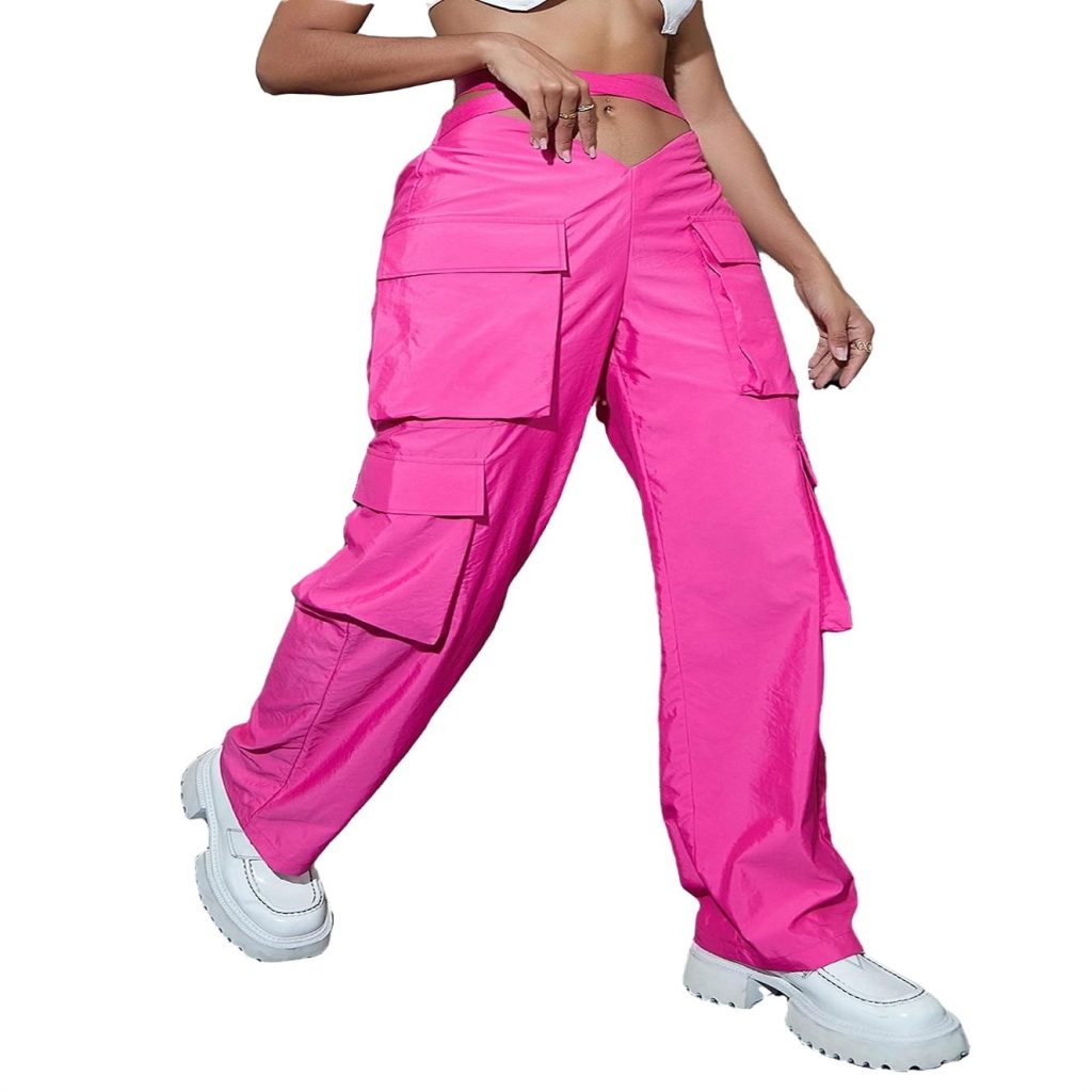 Hot pink cargo pants