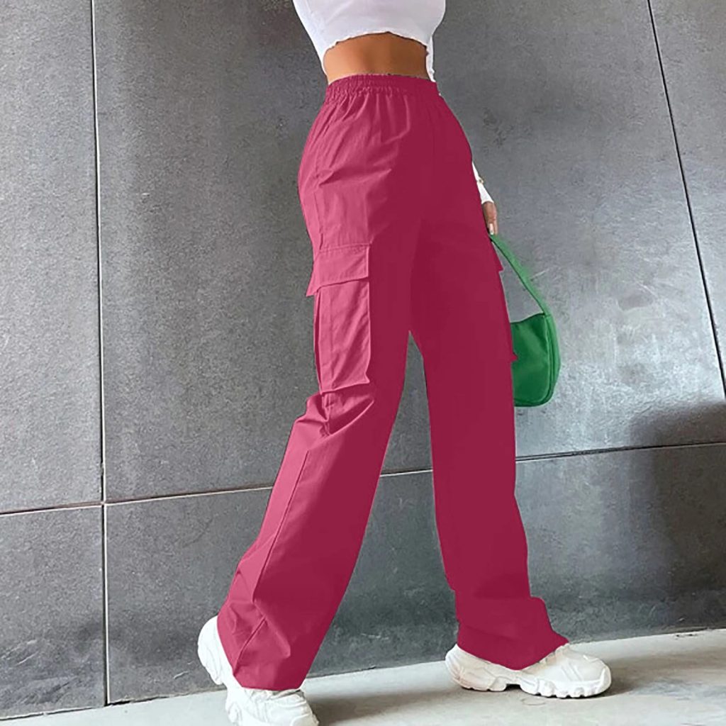 Hot pink cargo pants