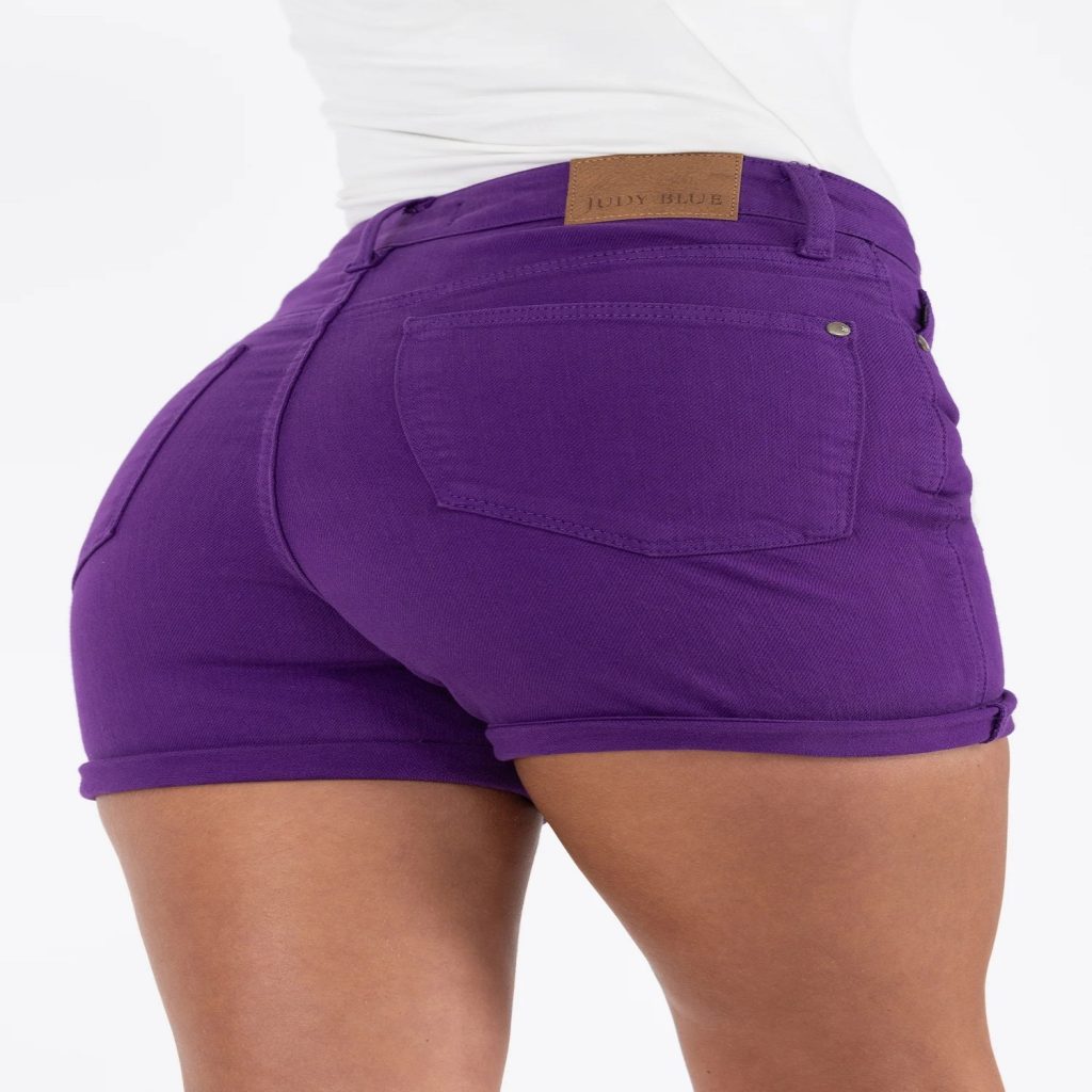 Purple jean shorts