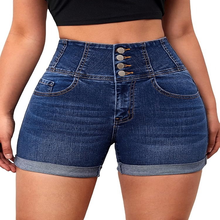 High waisted jean shorts