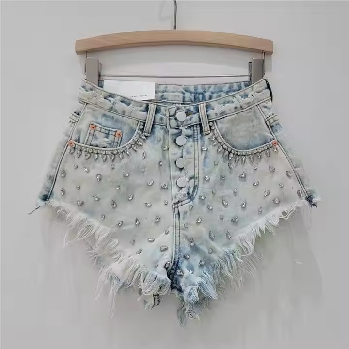 rhinestone jean shorts