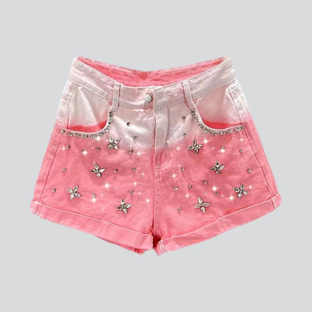 rhinestone jean shorts