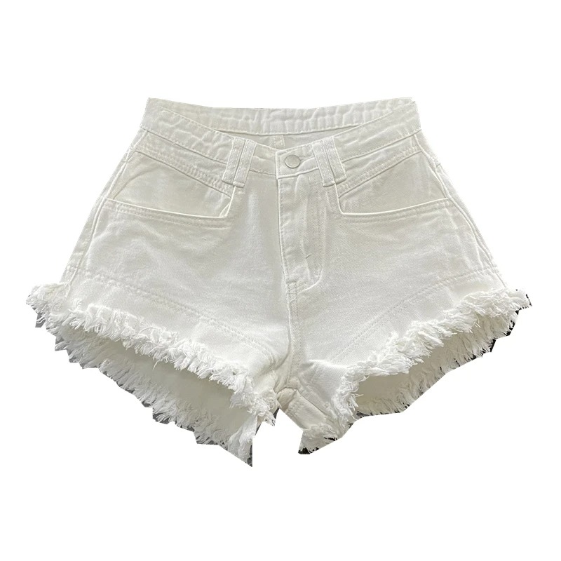 White jean shorts women