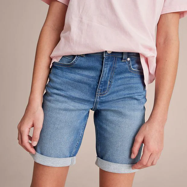 long jean shorts