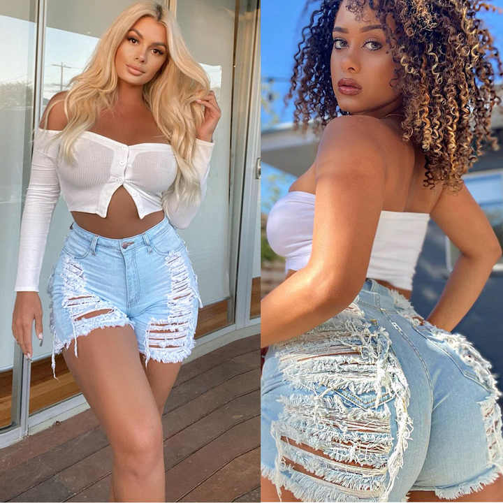 jean booty shorts