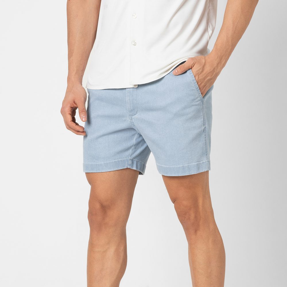 light wash jean shorts