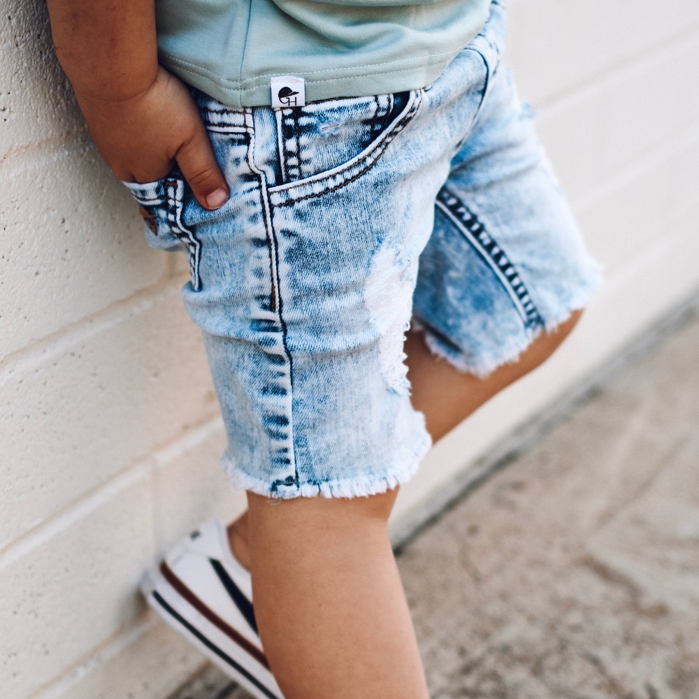 light jean shorts